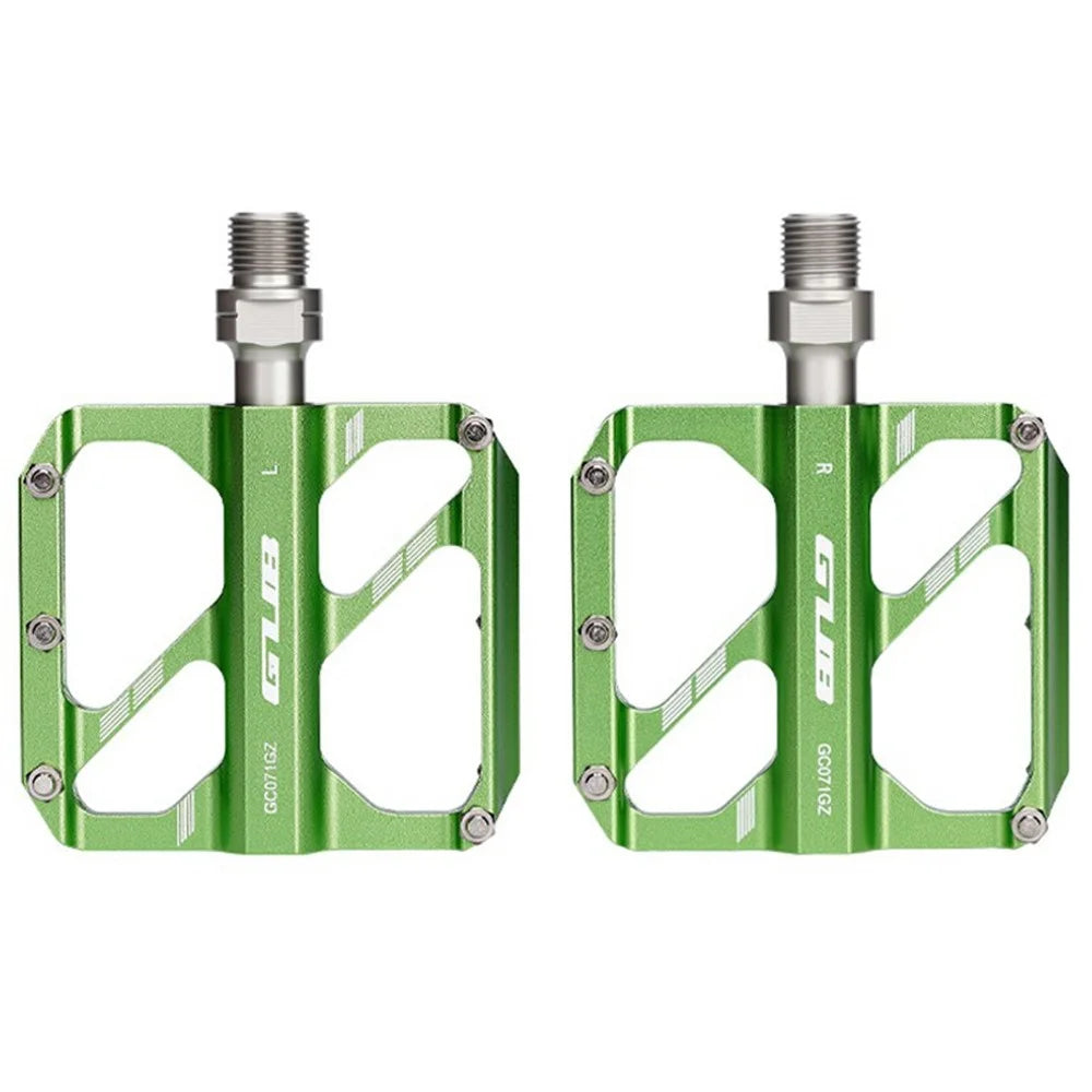 GUB GC071 GZ 1 Pair Aluminum Alloy Pedals Anti Slip Triple Bearing Pedals with Hex Wrench for Mountain  /  Road Bike - Green - 1