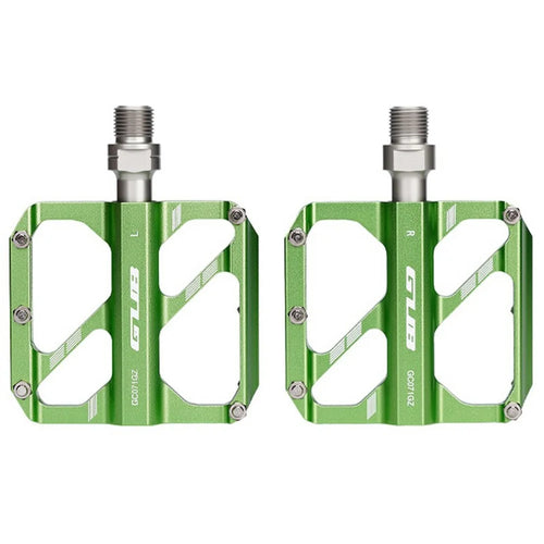 GUB GC071 GZ 1 Pair Aluminum Alloy Pedals Anti Slip Triple Bearing Pedals with Hex Wrench for Mountain  /  Road Bike - Green - 1