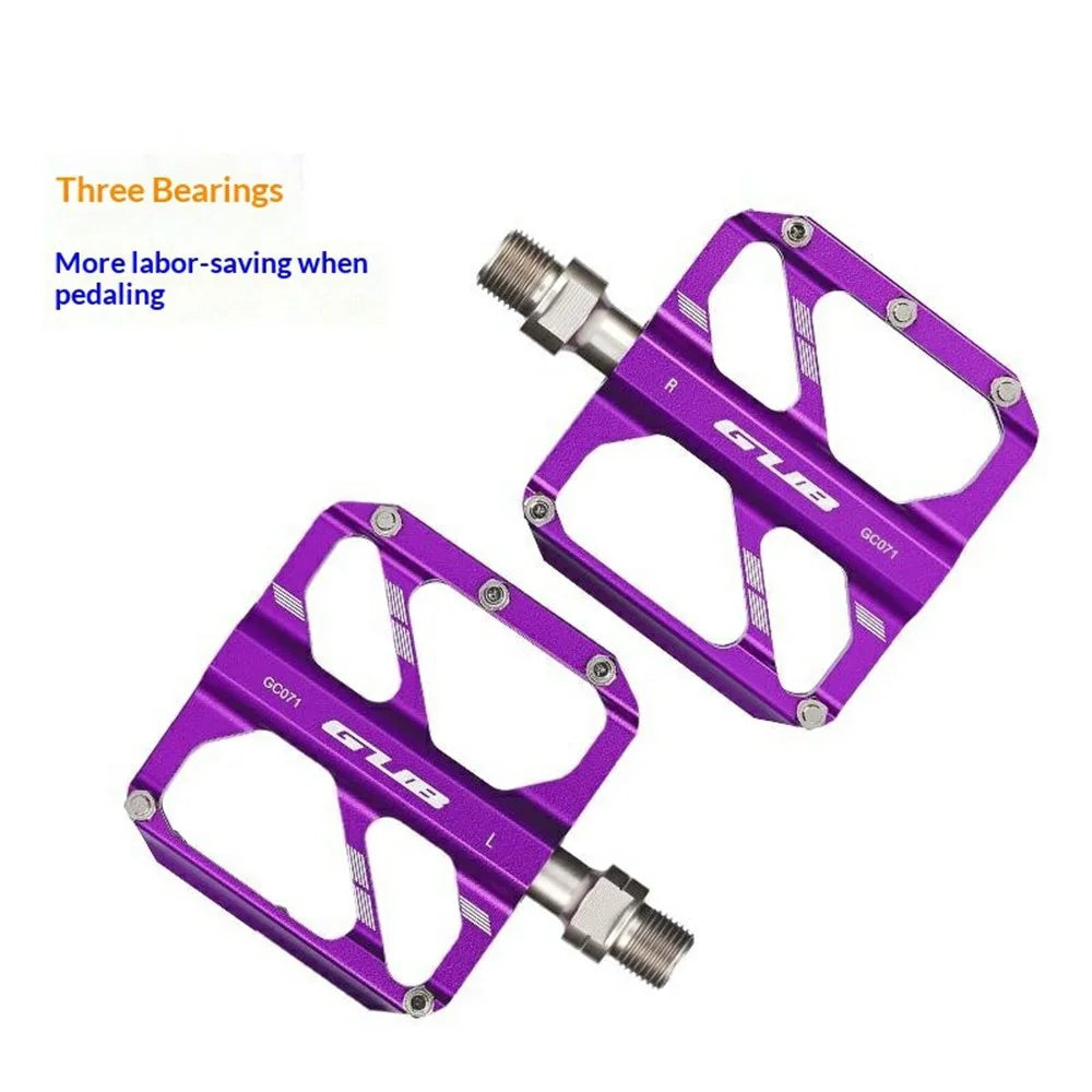 GUB GC071 GZ 1 Pair Aluminum Alloy Pedals Anti Slip Triple Bearing Pedals with Hex Wrench for Mountain  /  Road Bike - Green - 2