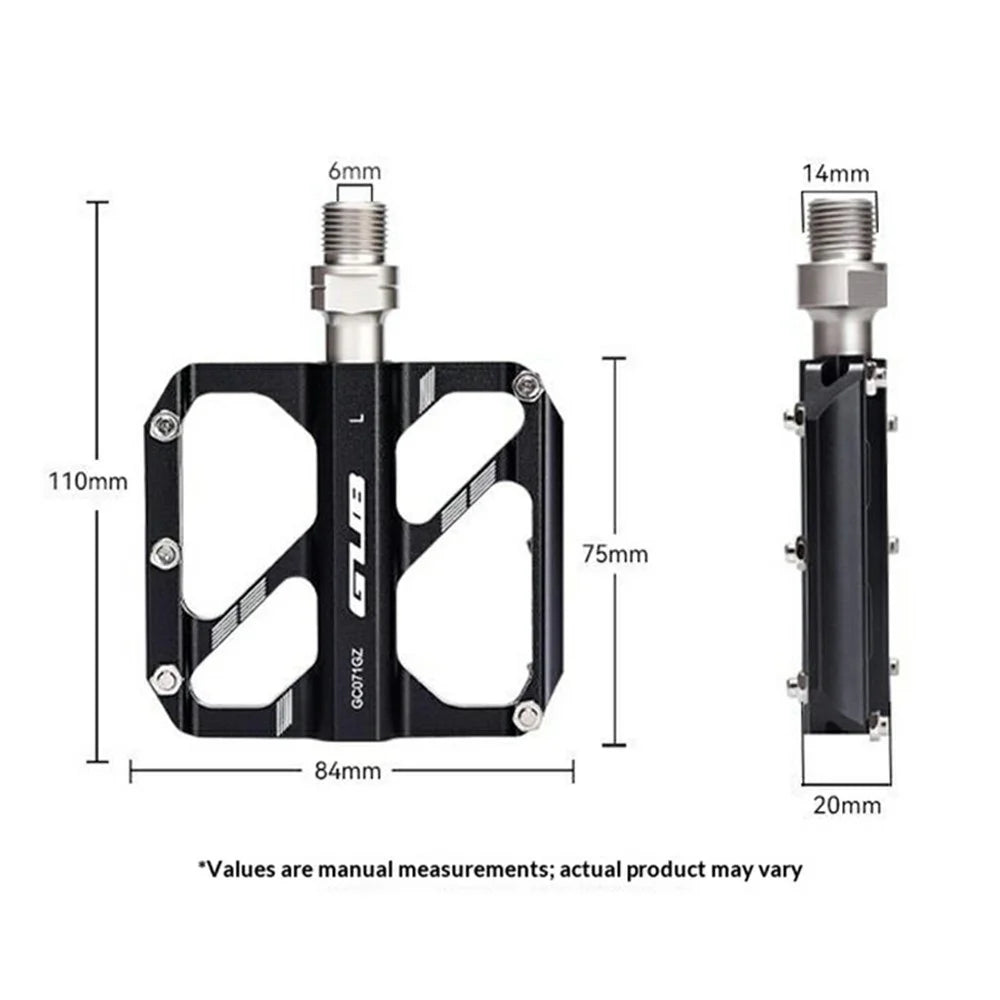 GUB GC071 GZ 1 Pair Aluminum Alloy Pedals Anti Slip Triple Bearing Pedals with Hex Wrench for Mountain  /  Road Bike - Green - 7