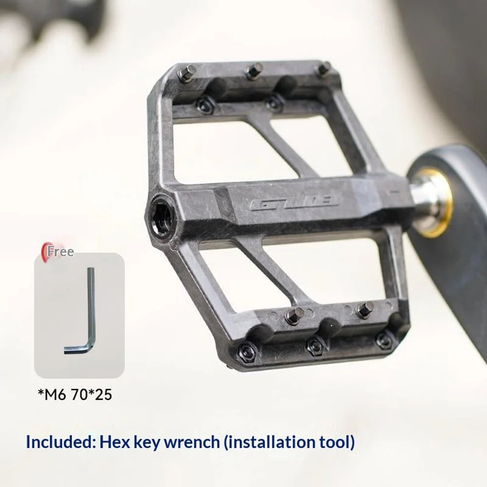 GUB GC072 Bike Pedals Titanium Axle Carbon Fiber Composite MTB / Road Bicycle Pedals Triple Sealed Bearings for Outdoor - 3