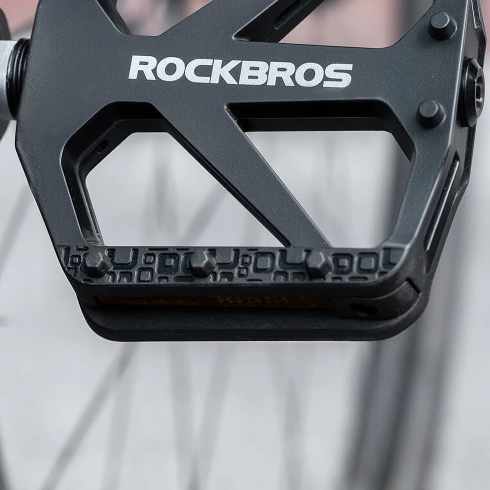 ROCKBROS Widen Pedals for Mountain Bike / Road Bike / Folding Bike Lightweight Non-Slip Pedals Bicycle Accessories - Black/One Size - 3
