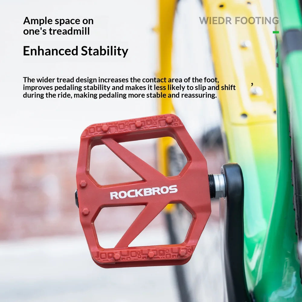 ROCKBROS Widen Pedals for Mountain Bike / Road Bike / Folding Bike Lightweight Non-Slip Pedals Bicycle Accessories - Black/One Size - 4