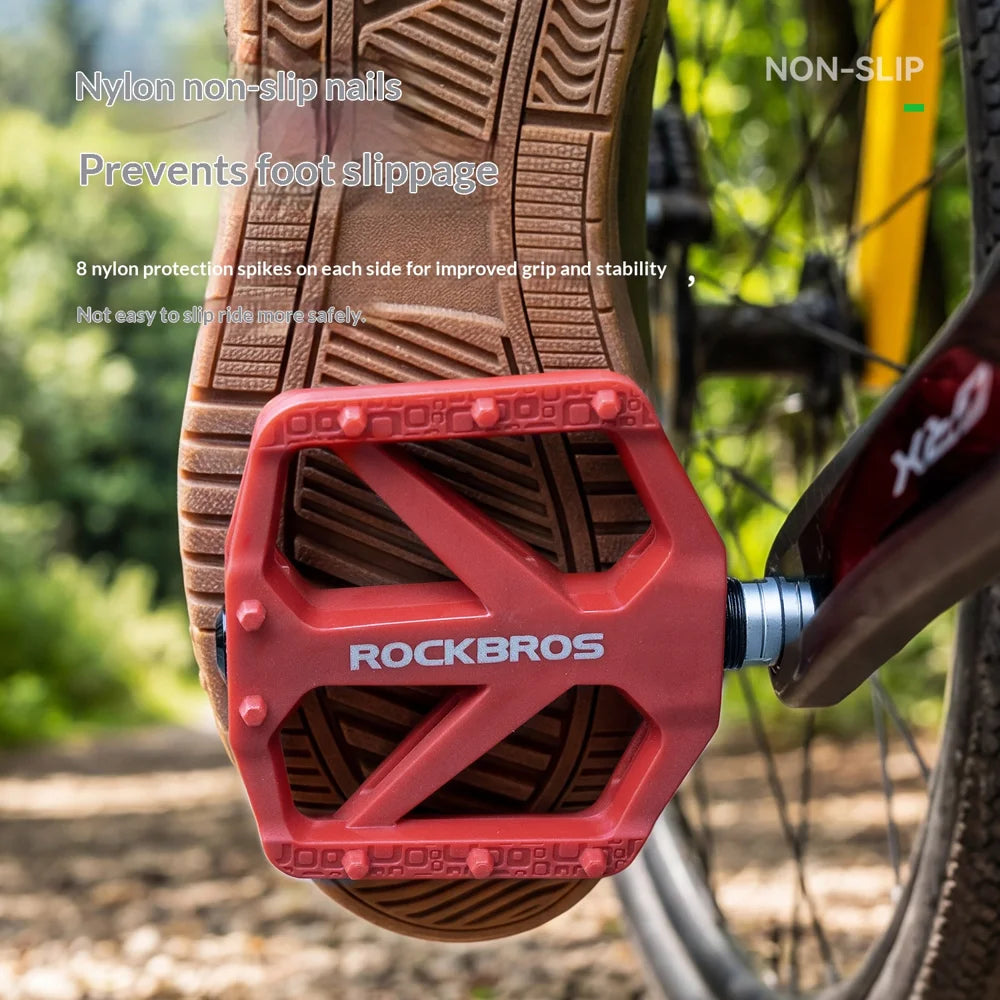 ROCKBROS Widen Pedals for Mountain Bike / Road Bike / Folding Bike Lightweight Non-Slip Pedals Bicycle Accessories - Black/One Size - 5