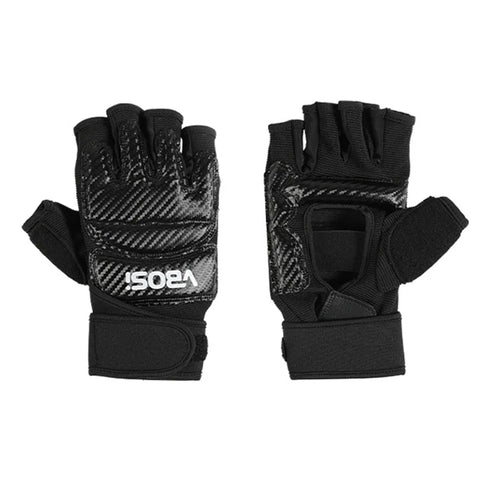 VBOSI 8204V Boxing Gloves Half Finger Fighting Gloves with Compression Wrist Strap Anti-Slip Training Gloves for MMA Gym - Black/M - 1
