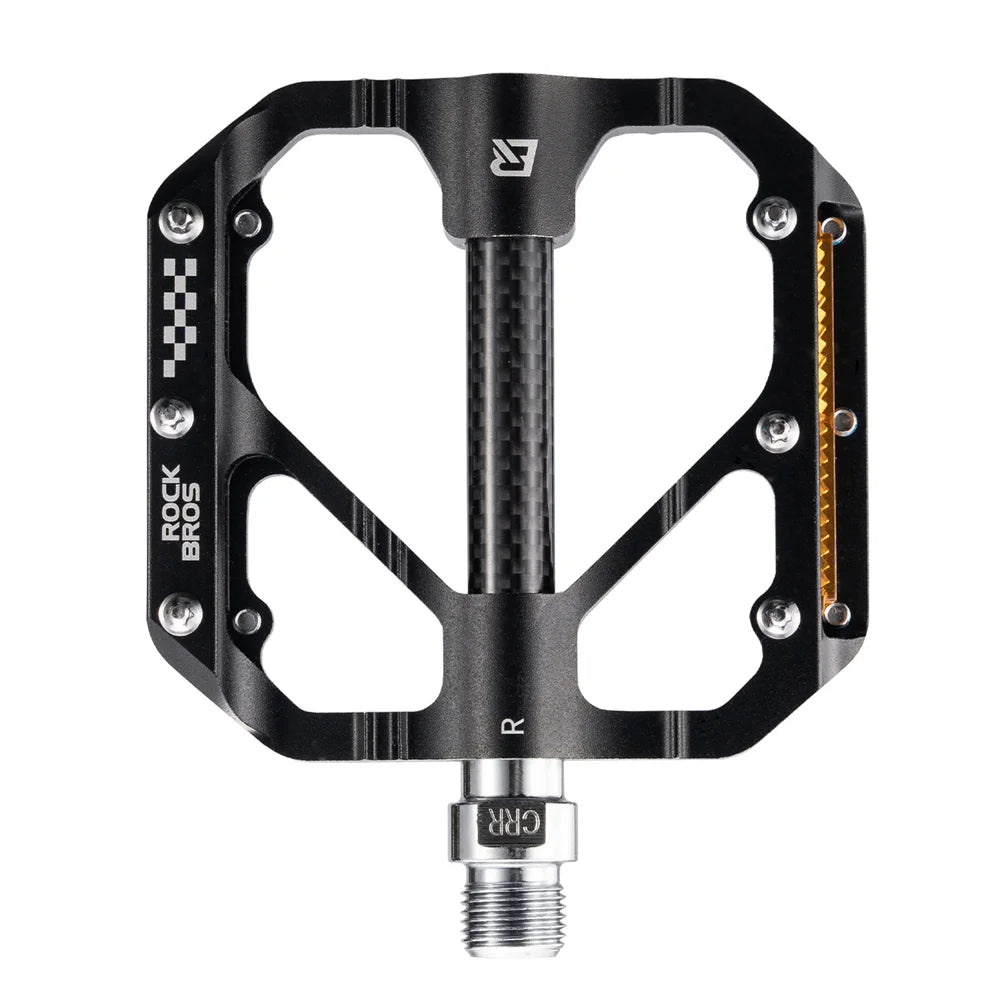 ROCKBROS K680PS 1 Pair Bicycle Pedals 3-Bearing Aluminum Alloy Anti-Slip Reflective for Mountain Road Folding Bike - Black - 1
