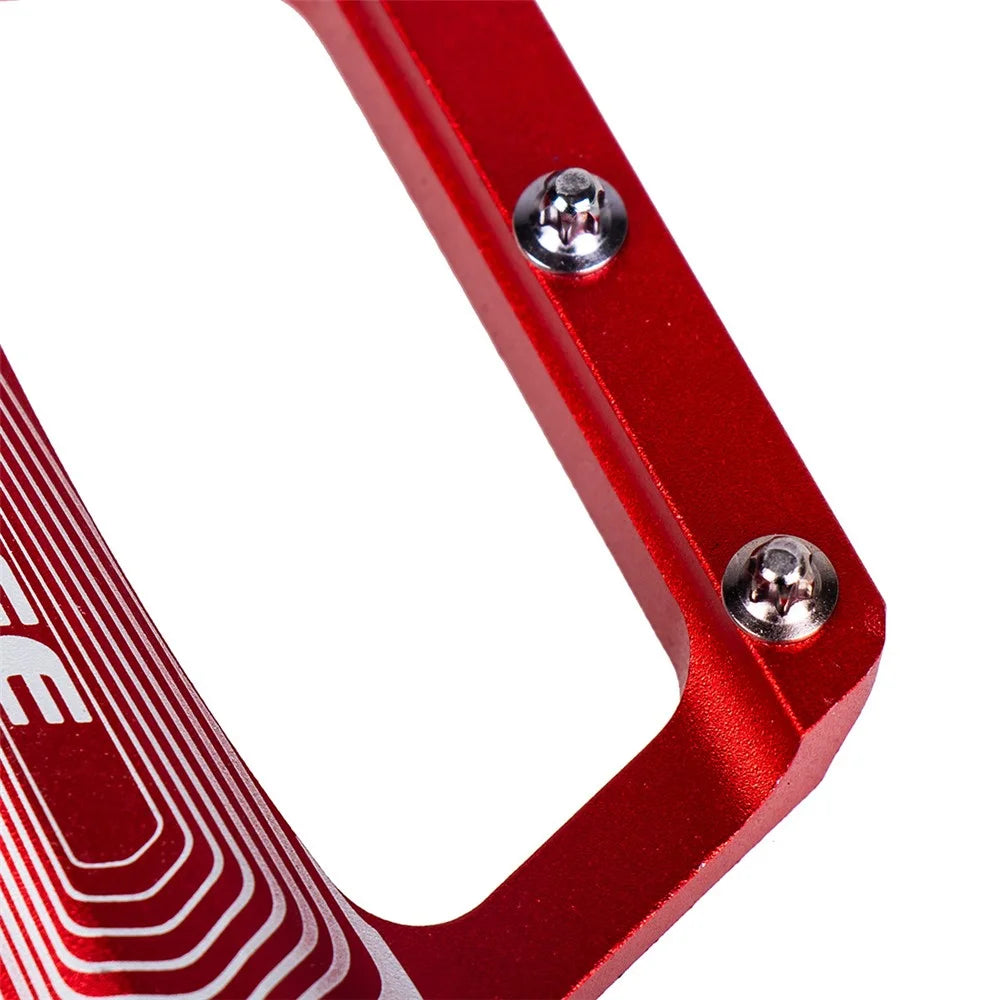 ENLEE 1 Pair N16 Aluminum Alloy Wide Face Bearing Pedals Lightweight Bicycle Pedal Folding Bike Accessories - Red - 4