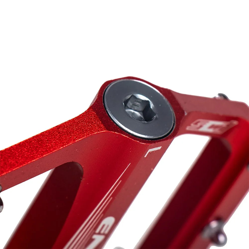 ENLEE 1 Pair N16 Aluminum Alloy Wide Face Bearing Pedals Lightweight Bicycle Pedal Folding Bike Accessories - Red - 5