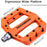 ROCKBROS 2017-12C MTB Pedals Mountain Bike Pedals Lightweight Nylon Fiber Bicycle Platform Pedals for BMX MTB 9/16" - Orange - 4