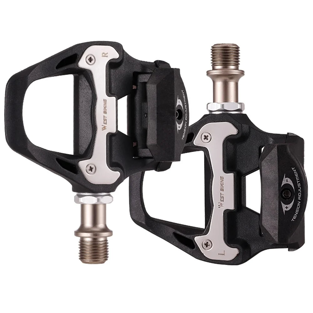 WEST BIKING YP0802092 1 Pair Bicycle Anti-slip Self-Locking Pedals Road Bike Cycling SPD Pedals with Cleats - 1