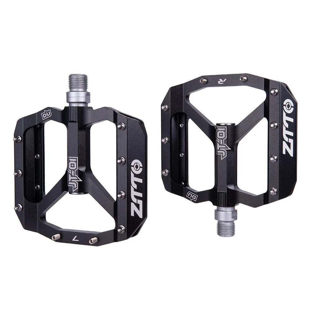 ZTTO JT01 1 Pair MTB Bike Aluminum Alloy 12mm Axle Flat Pedal Bicycle Lightweight Bearing Pedals - Black - 1