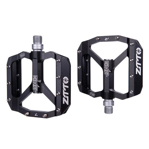 ZTTO JT01 1 Pair MTB Bike Aluminum Alloy 12mm Axle Flat Pedal Bicycle Lightweight Bearing Pedals - Black - 1