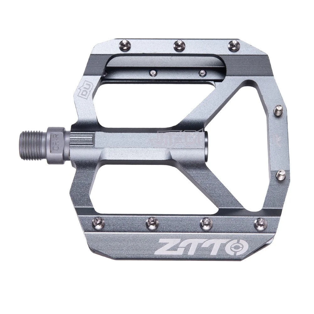 ZTTO JT01 1 Pair MTB Bike Aluminum Alloy 12mm Axle Flat Pedal Bicycle Lightweight Bearing Pedals - Black - 6
