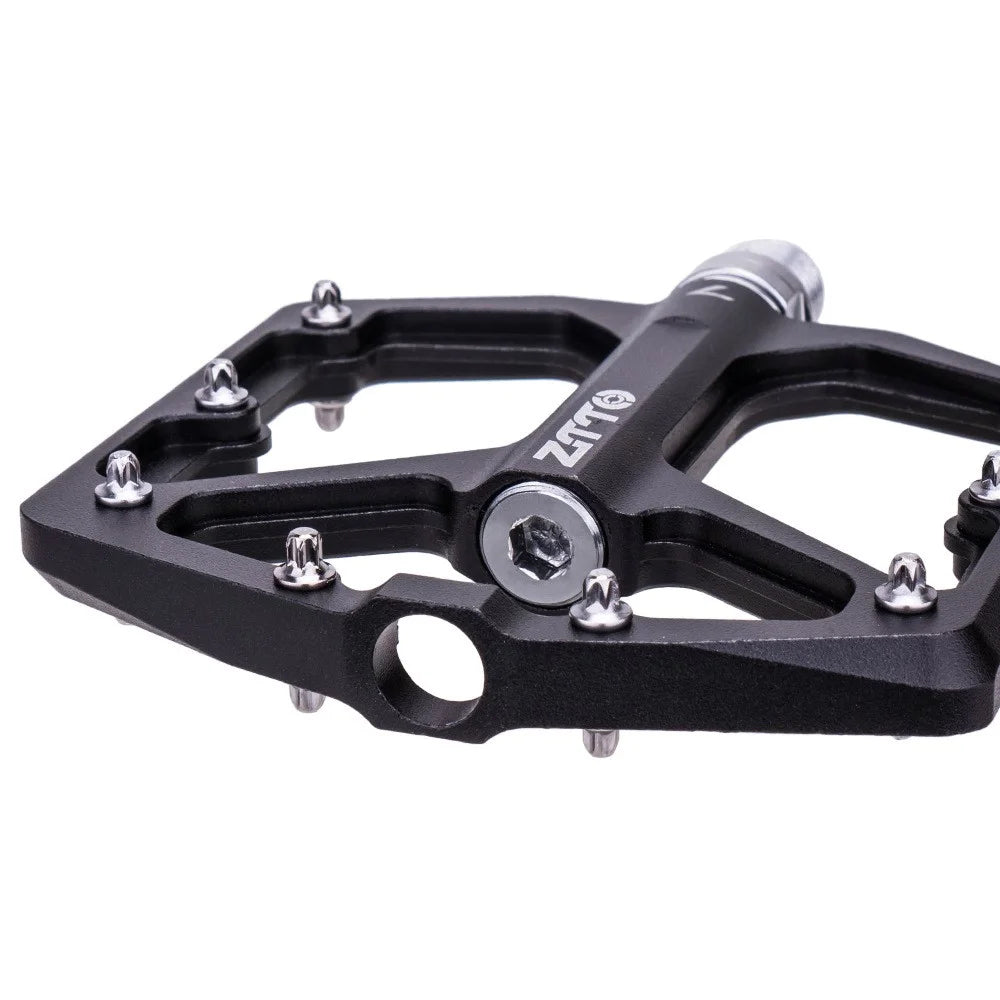 ZTTO JT07 1 Pair Bicycle Flat Pedal Steel Axis 32 Spikes Bike Pedals Cycling Replace Part - Black - 5