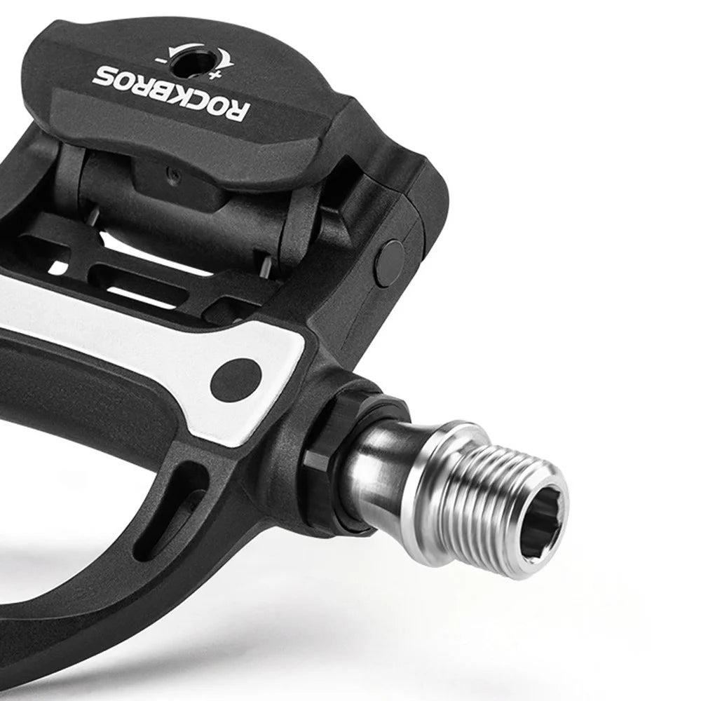 ROCKBROS P601S Road Bike Self-Locking Pedals Carbon Fiber Bearing SPD Titanium Axle Cycling Pedals - 4