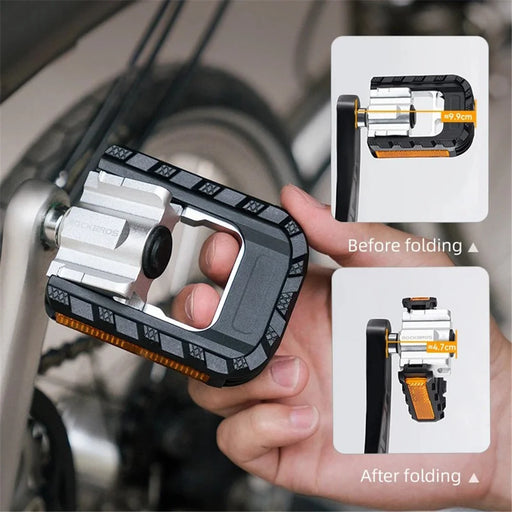 ROCKBROS K502F Lightweight Folding Bike Pedals Quick Release MTB Aluminum Alloy Bicycle Pedals - 2