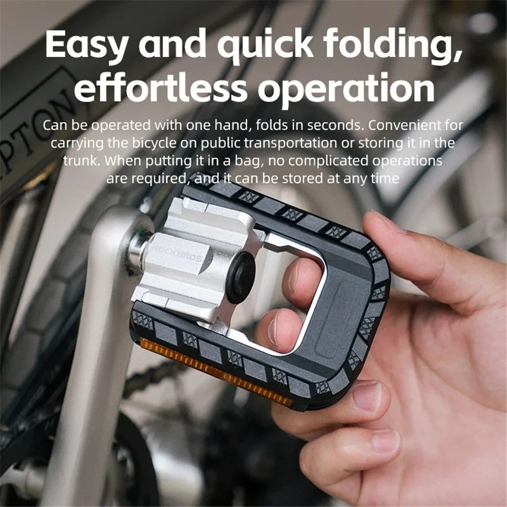 ROCKBROS K502F Lightweight Folding Bike Pedals Quick Release MTB Aluminum Alloy Bicycle Pedals - 4