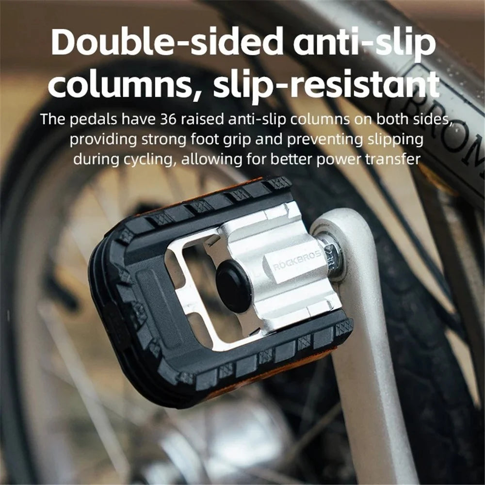 ROCKBROS K502F Lightweight Folding Bike Pedals Quick Release MTB Aluminum Alloy Bicycle Pedals - 7