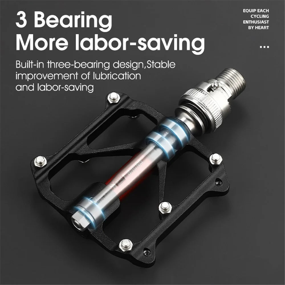 WEST BIKING YP0802118 1 Pair Bike Pedals 3-Bearing Aluminum Alloy MTB Bicycle Pedals - 3