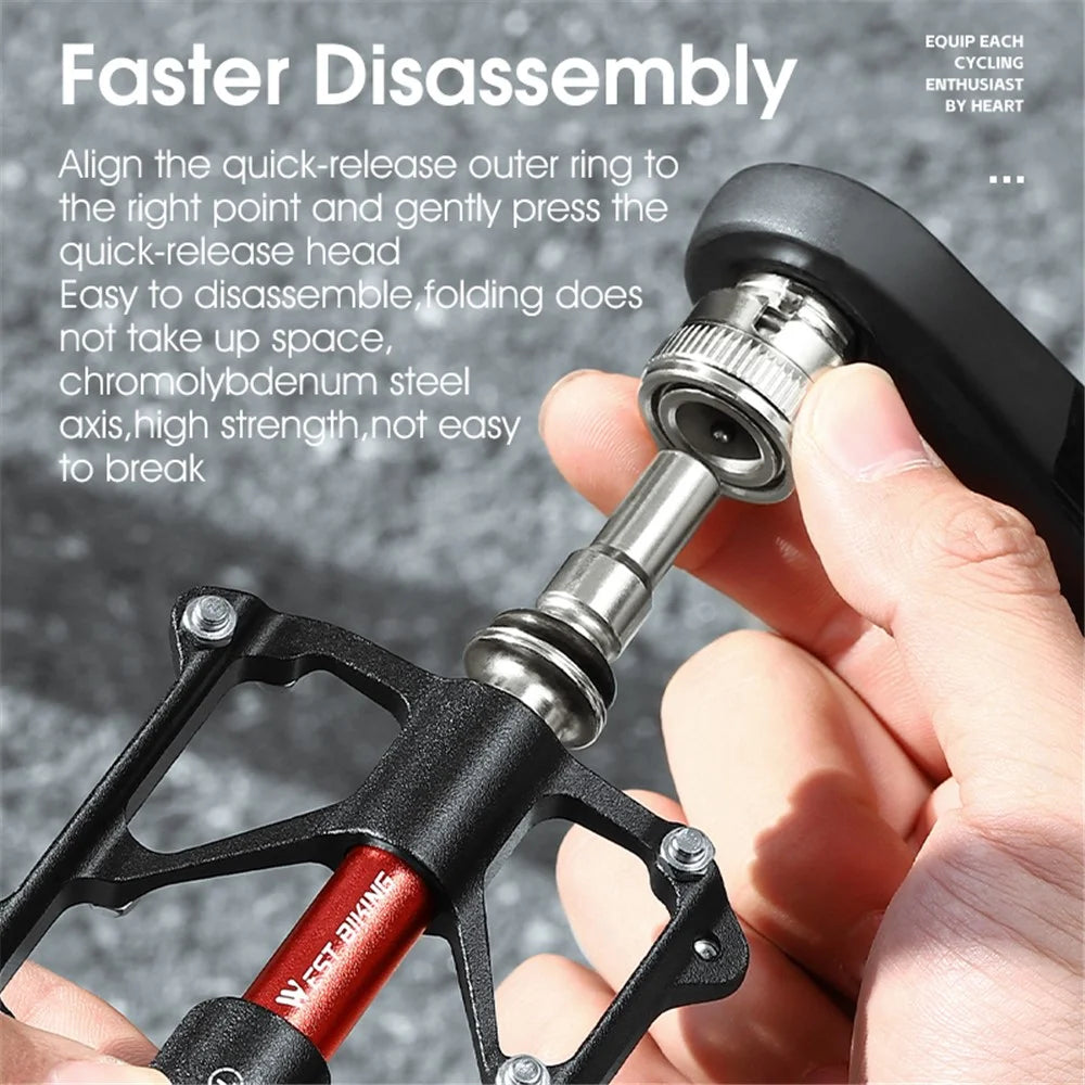 WEST BIKING YP0802118 1 Pair Bike Pedals 3-Bearing Aluminum Alloy MTB Bicycle Pedals - 4