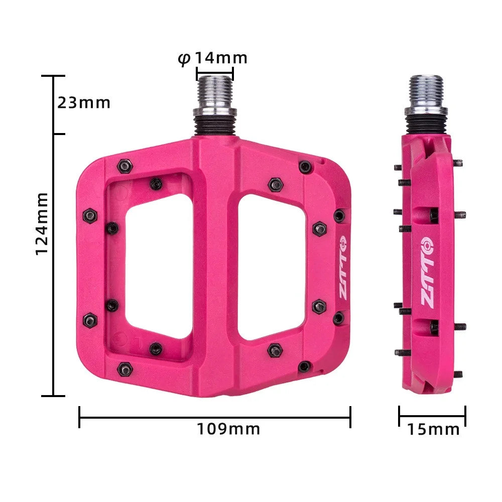 ZTTO NLJT Mountain Bike Nylon Pedals Anti-Skid Lightweight Bicycle Pedals - Black - 5