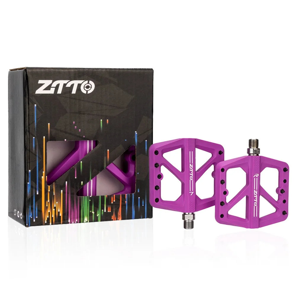 ZTTO M906 Bicycle Pedals with Bearings, Mountain Bike Nylon Pedals - Black - 6