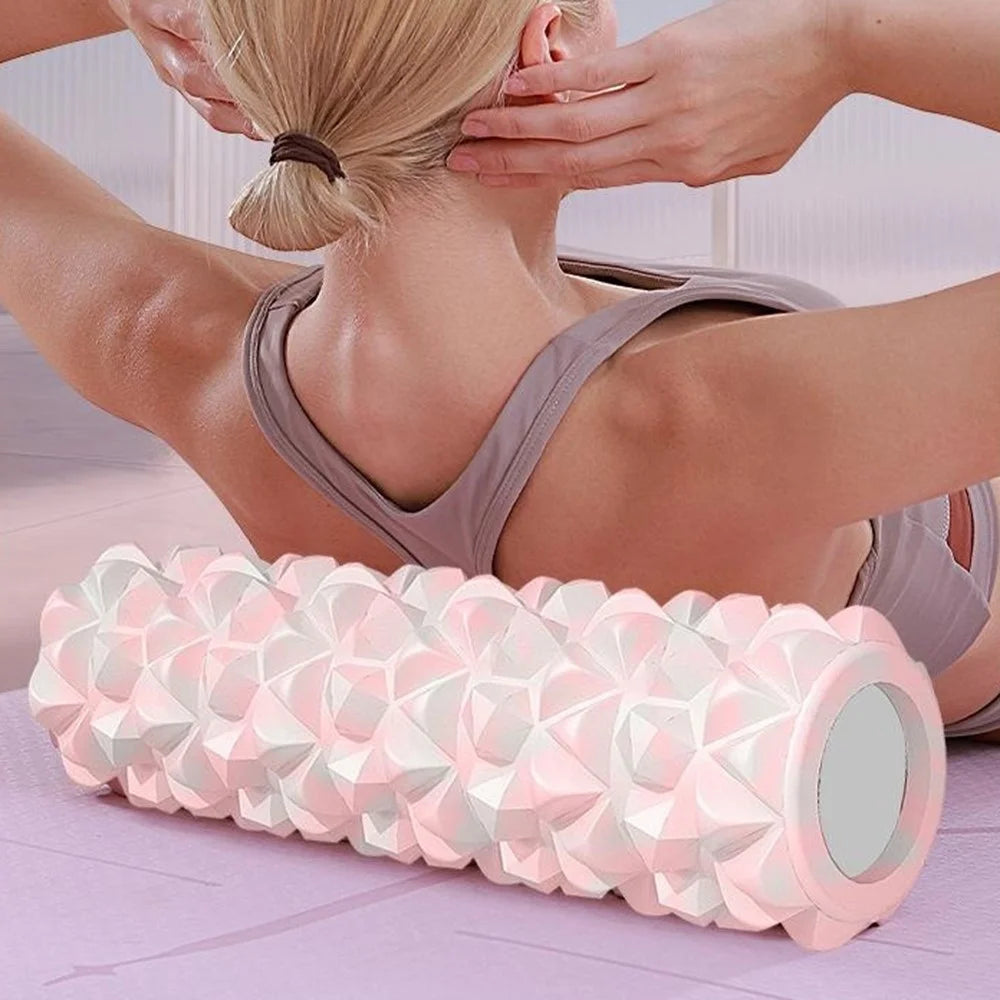 30cm Sports Foam Roller 3D Bionic Floating Point Design EVA Yoga Massage Body Roller for Muscle Relaxation Recovery - Light Pink - 2