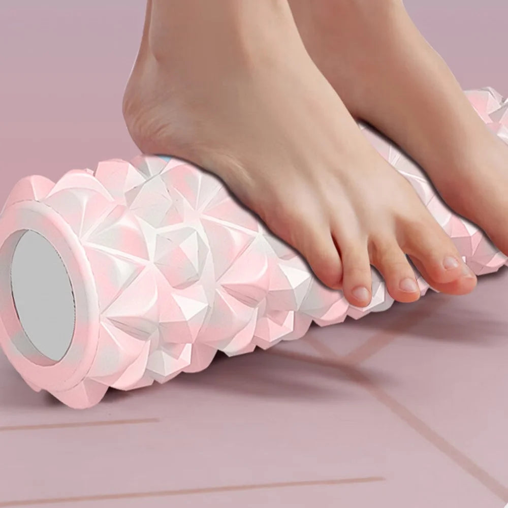 30cm Sports Foam Roller 3D Bionic Floating Point Design EVA Yoga Massage Body Roller for Muscle Relaxation Recovery - Light Pink - 4