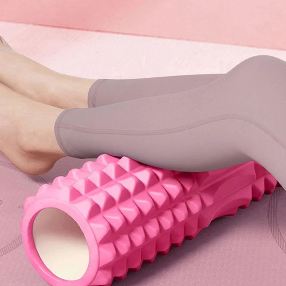 45cm Crescent Design Foam Roller 4D Floating Points EVA Muscle Relaxer Massager Roller for Legs Back Full Body - Rose - 6
