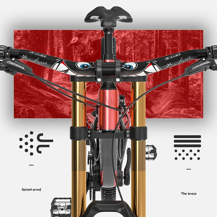 ENLEE EM2201 2Pcs Road Mountain Bike Crank Protective Sticker + 2Pcs Handlebar Sticker Bicycle Decor Stickers Set - Shark - 3