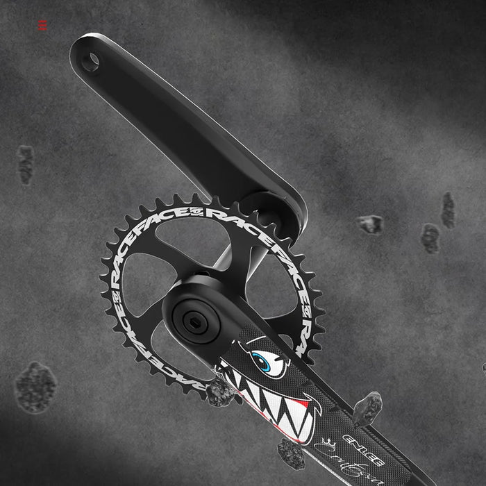 ENLEE EM2201 2Pcs Road Mountain Bike Crank Protective Sticker + 2Pcs Handlebar Sticker Bicycle Decor Stickers Set - Shark - 6