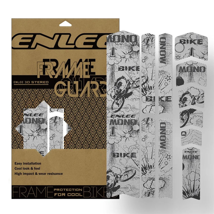ENLEE 6161313 1 Set Bike Frame Protection Stickers Waterproof Bicycle Frame Guard Decals - Bomb - 1