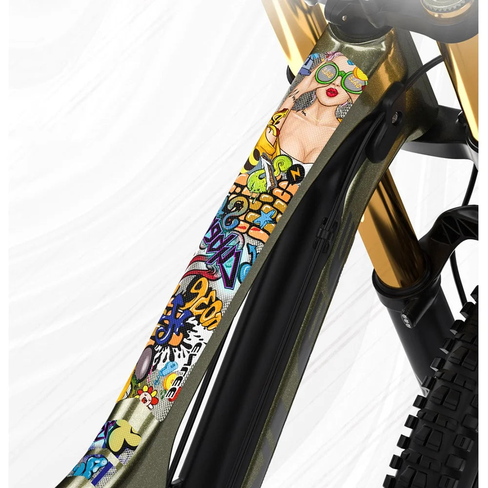 ENLEE 6161313 1 Set Bike Frame Protection Stickers Waterproof Bicycle Frame Guard Decals - Bomb - 3
