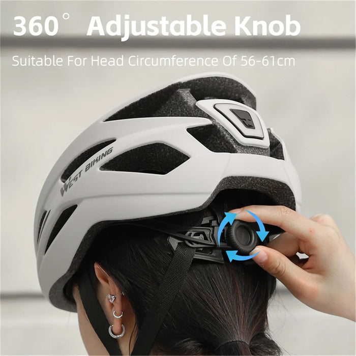 WEST BIKING YP0708120 EPS Foam Cycling Helmet with Magnetic Suction Photochromic Lens - Light Grey - 5