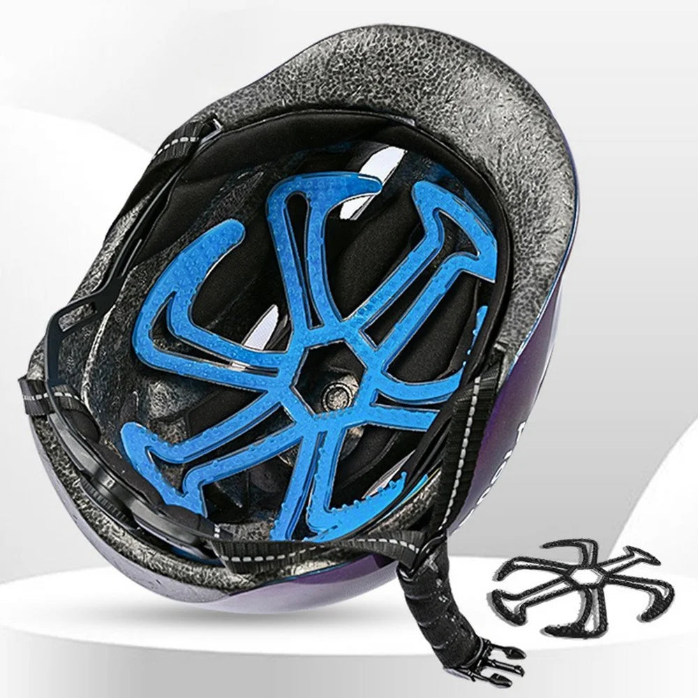 XKGJ Helmet Liner Pad Flexible Silicone Head Protection Cushion for Motorcycle Cycling Helmets - Blue - 6