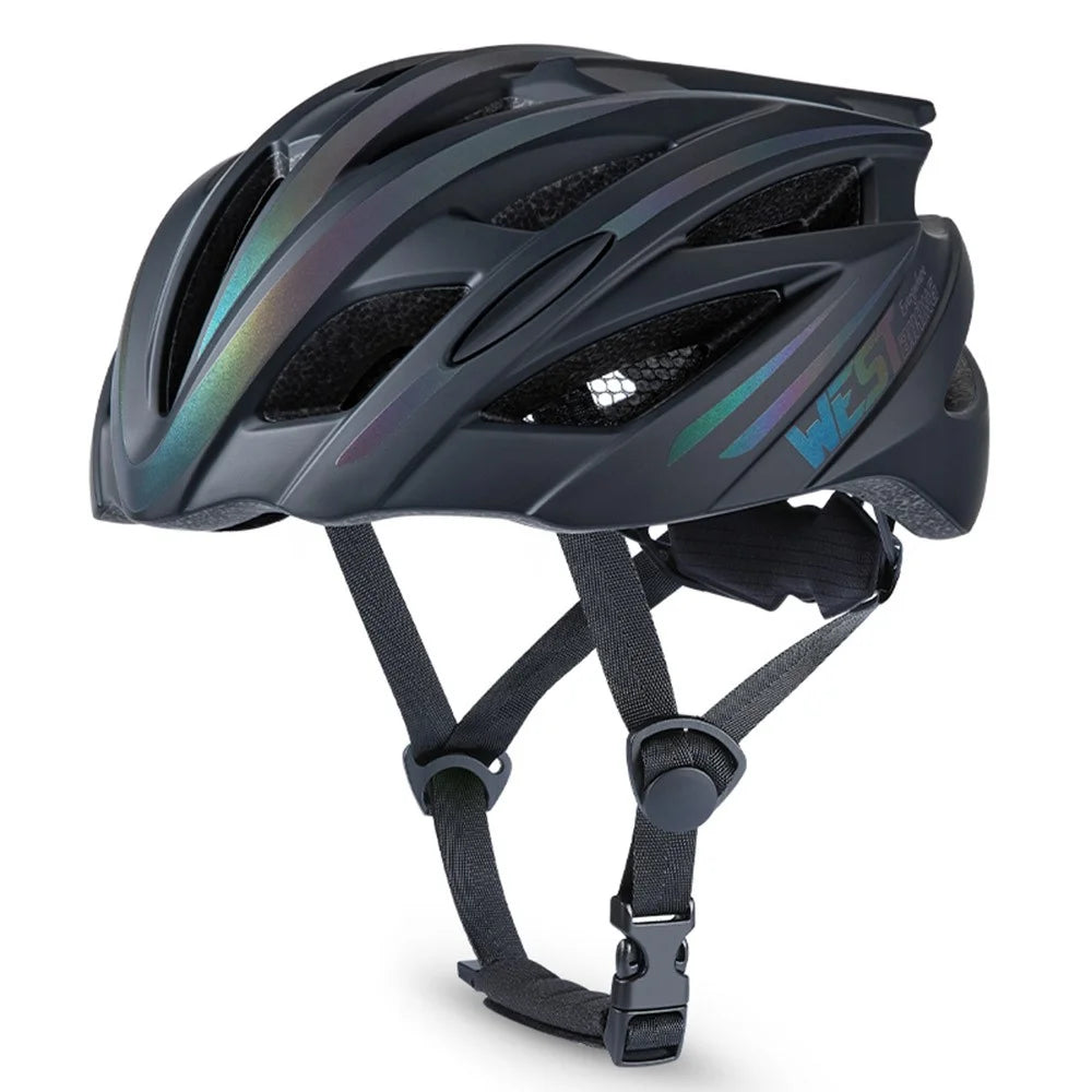 WEST BIKING YP0708126 Breathable Bike Helmet Adjustable Mountain Road Bicycle Safety Cap for Teens - Black - 1