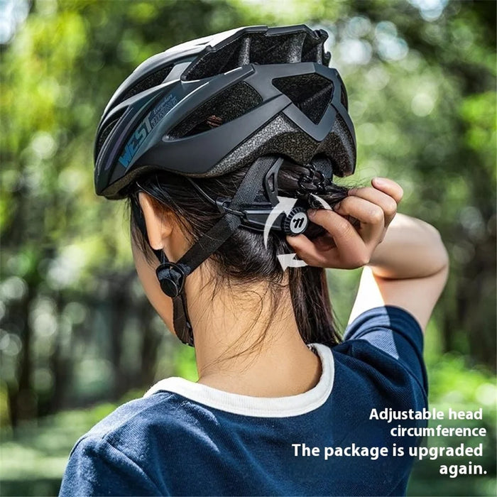 WEST BIKING YP0708126 Breathable Bike Helmet Adjustable Mountain Road Bicycle Safety Cap for Teens - Black - 6