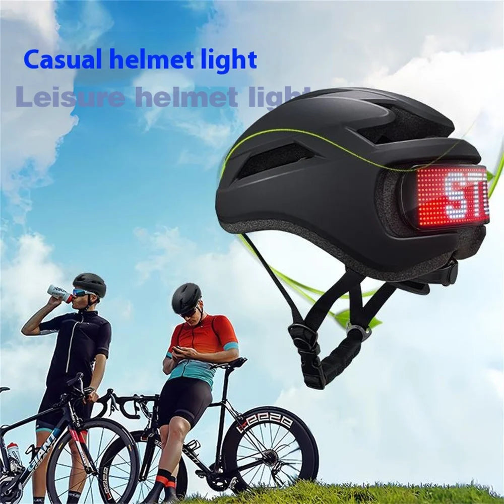 Bicycle Helmet with RGB LED Display Screen IPX4 Waterproof Helmet for Bike Riding - Black - 2