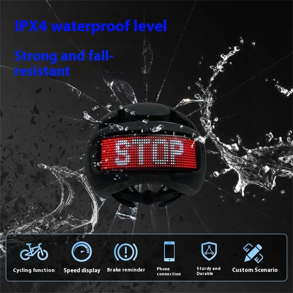 Bicycle Helmet with RGB LED Display Screen IPX4 Waterproof Helmet for Bike Riding - Black - 4