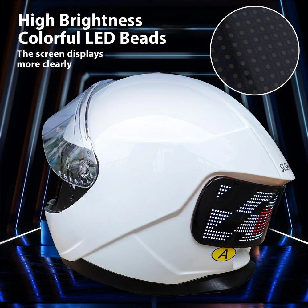 Bicycle Helmet with RGB LED Display Screen IPX4 Waterproof Helmet for Bike Riding - Black - 7