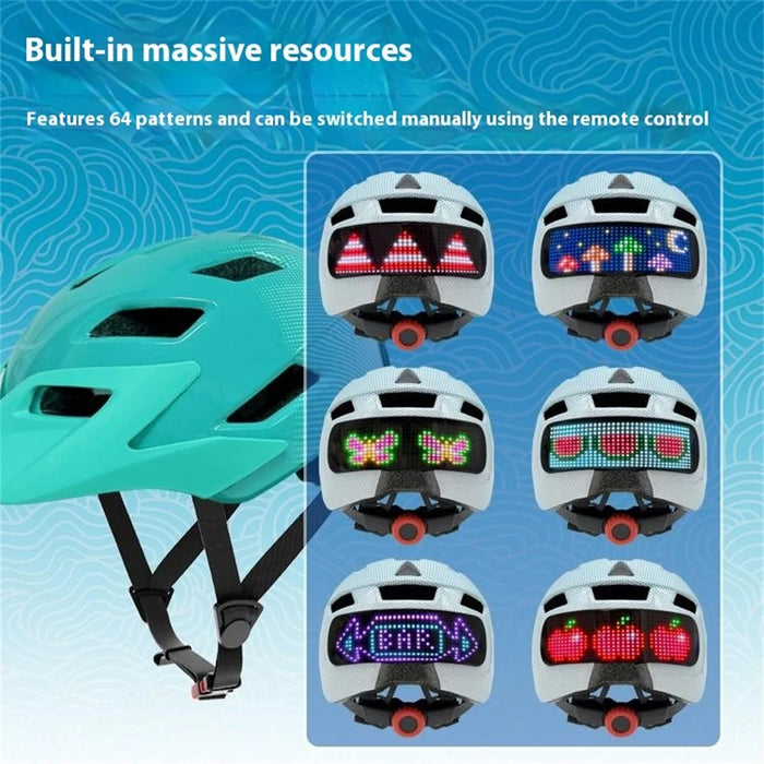 Children LED Display Helmet Lightweight Breathable Helmet for Roller Skating / Balance Bike / Cycling - Blue - 5