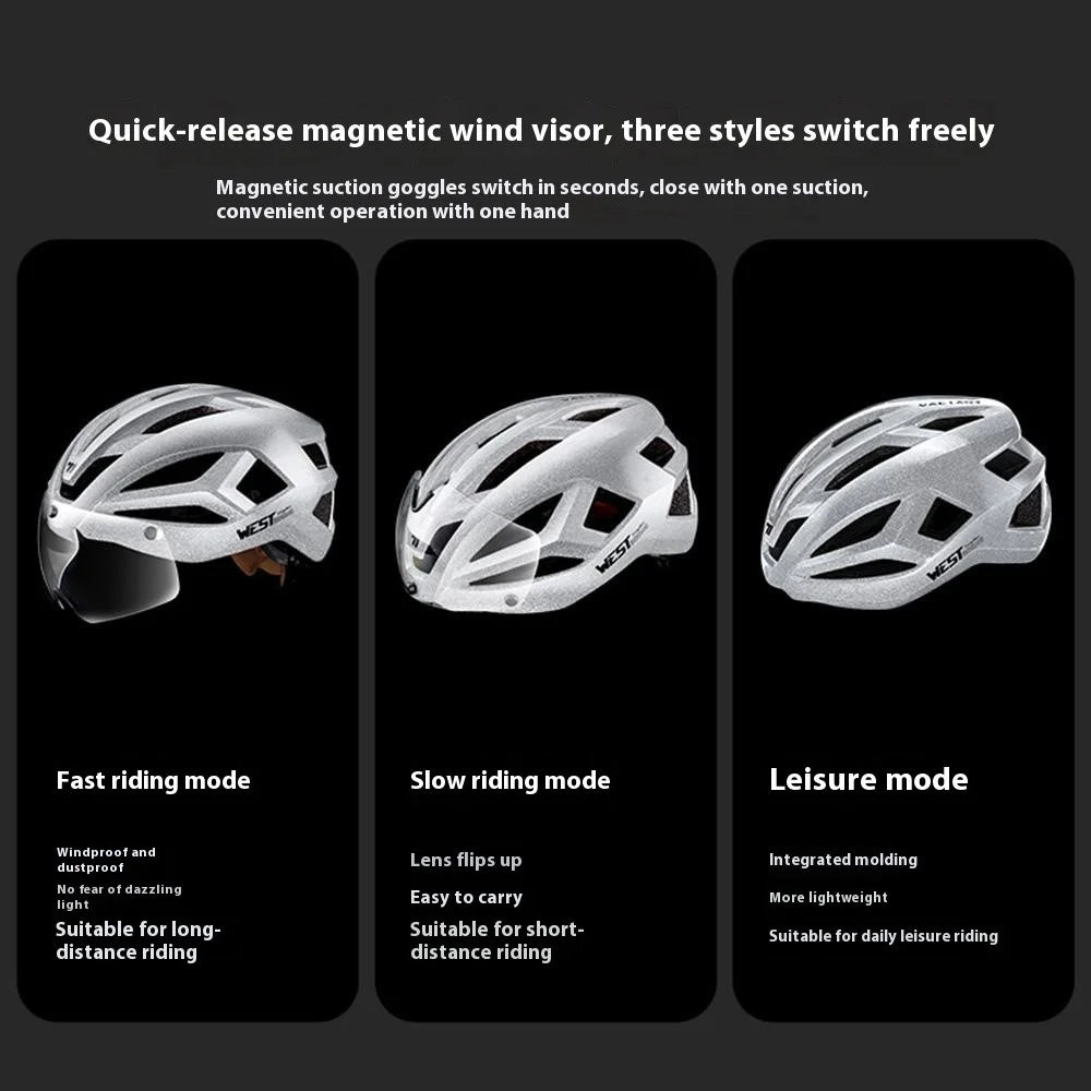 WEST BIKING YP0708129 Cycling Helmet Men Women PC EPS Lightweight Breathable Reflective Bicycle Safety Cap - Silver - 7