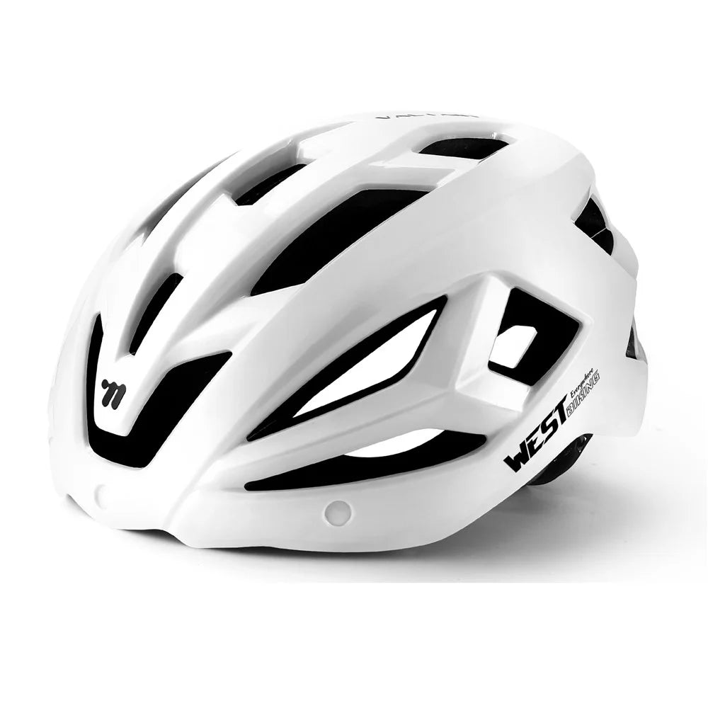 WEST BIKING YP0708128 Cycling Helmet PC EPS Mountain Road Bike Safety Cap with Magnetic Lens - Pearl White - 1