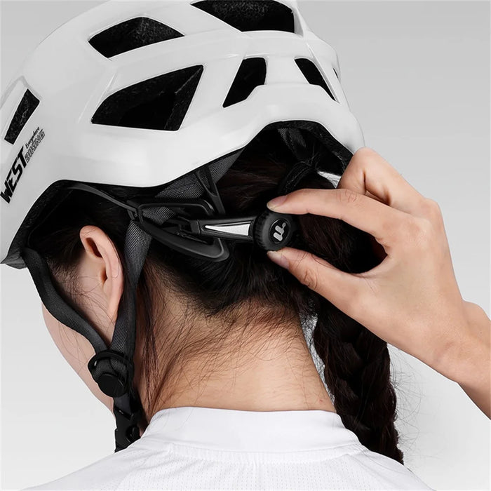 WEST BIKING YP0708128 Cycling Helmet PC EPS Mountain Road Bike Safety Cap with Magnetic Lens - Pearl White - 4