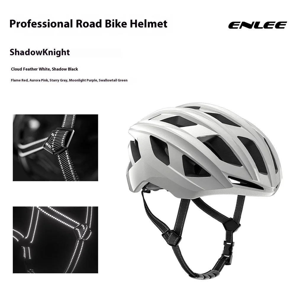 ENLEE RS-997 Road Bike Cycling Helmet Shock Absorbing EPS Foam Lining Professional Safety Cap - Aurora Pink / M - 6