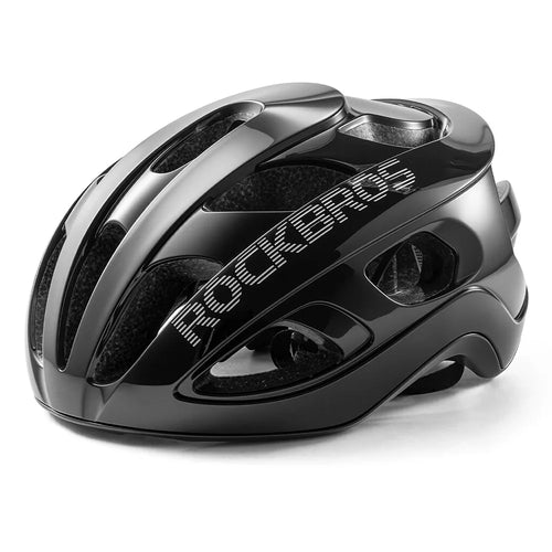 ROCKBROS LK-66 Bicycle Helmet 20 Vents Breathable Antibacterial Safety Helmet for Mountain Road Folding Bike - Black Glossy/L - 1