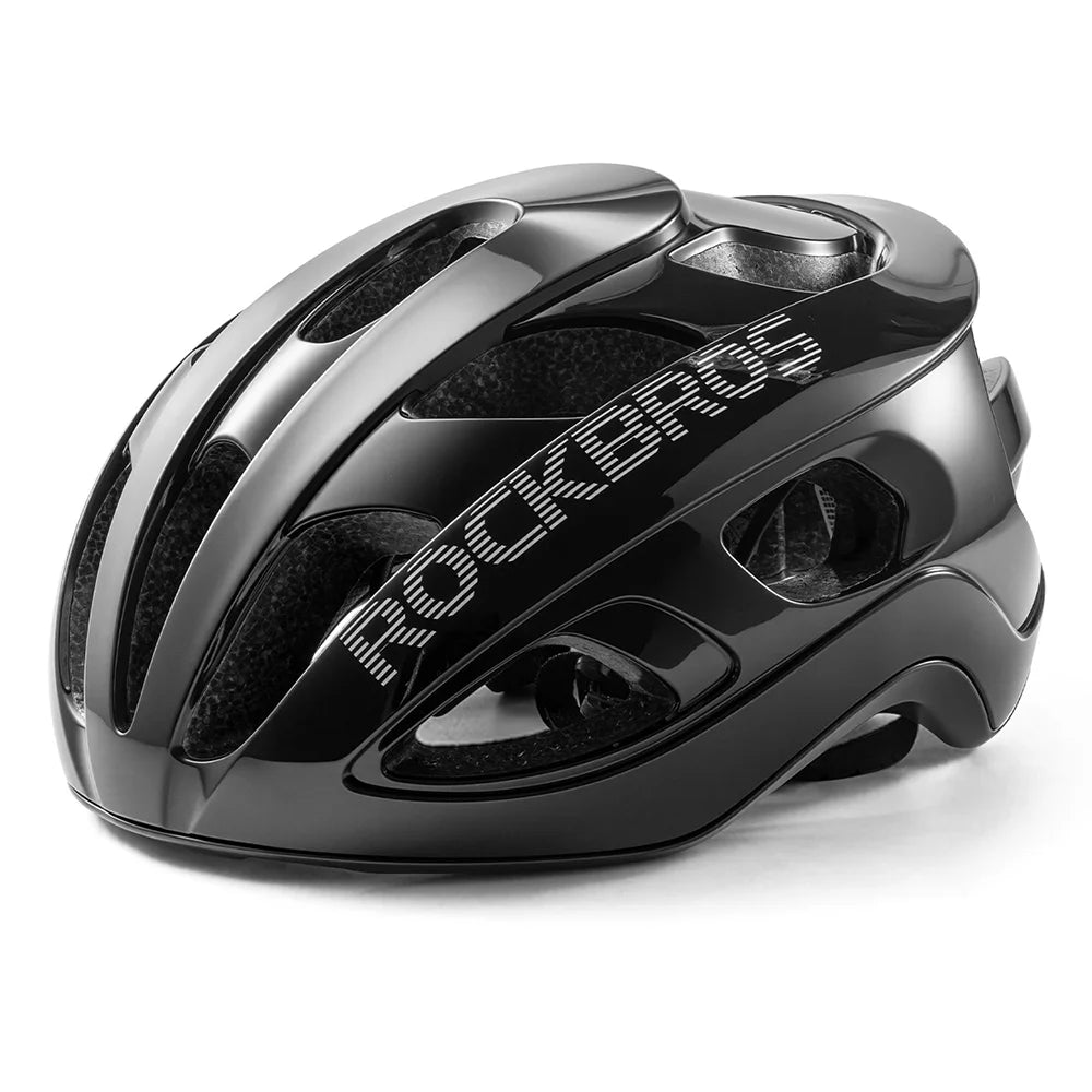 ROCKBROS LK-66 Bicycle Helmet 20 Vents Breathable Antibacterial Safety Helmet for Mountain Road Folding Bike - Black Glossy/L - 1