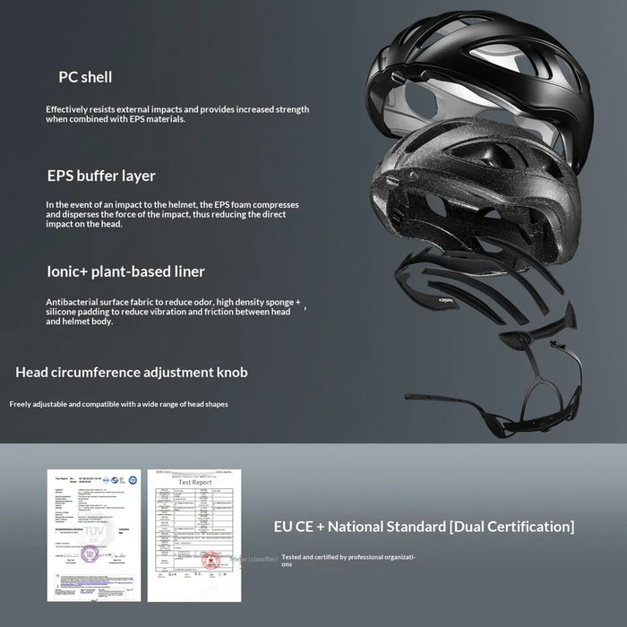 ROCKBROS LK-66 Bicycle Helmet 20 Vents Breathable Antibacterial Safety Helmet for Mountain Road Folding Bike - Black Glossy/L - 5
