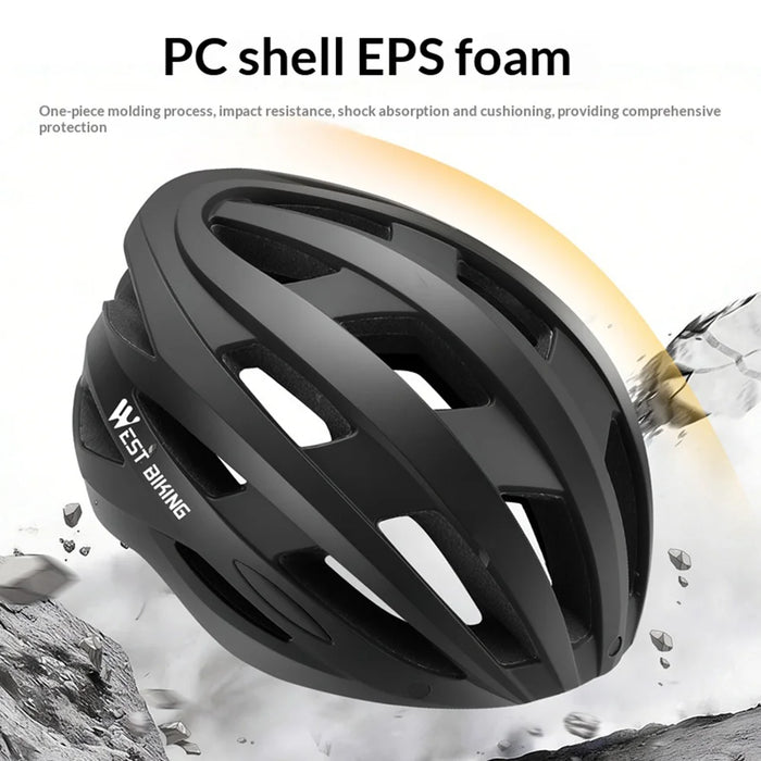 WEST BIKING YP0708100 Cycling Helmet with Integrated Magnetic Goggles Shock Absorption Safety Helmet - Black - 3