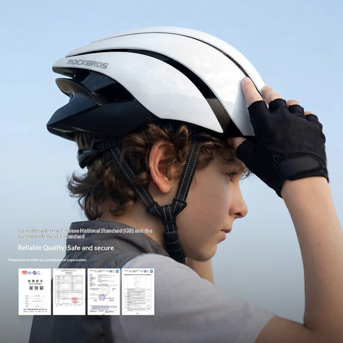 ROCKBROS LK-1 Kids Cycling Helmet 15 Vents Adjustable Safety Helmet for Mountain Road Bike Scooter - White - 4